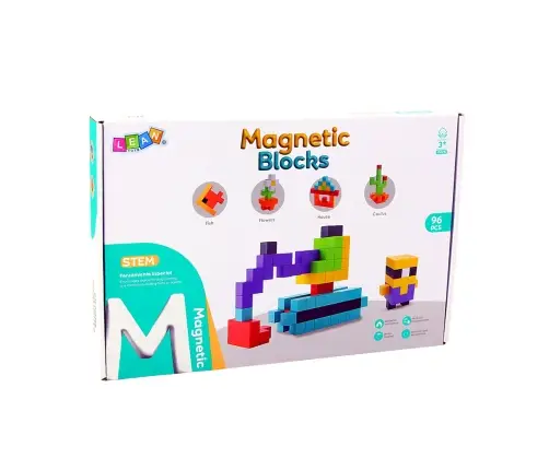 Magnetic Construction Blocks Cubes 3D Blocks Colorful 96 pcs.