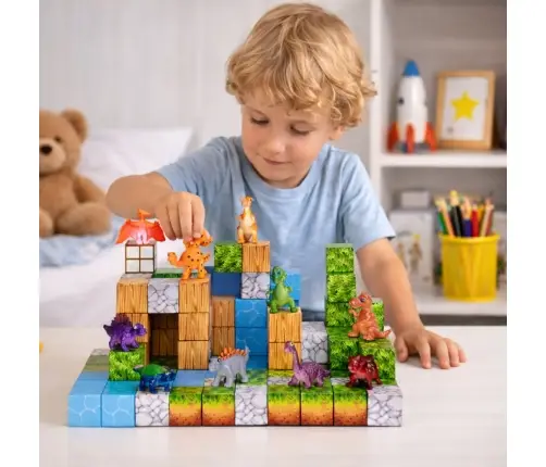 Magnetic Construction Blocks Cubes Square World 3D 114 pcs.