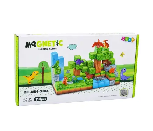 Magnetic Construction Blocks Cubes Square World 3D 114 pcs.