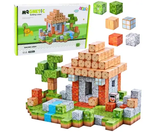 Magnetic Construction Blocks Cubes Square World 3D 312 pcs.