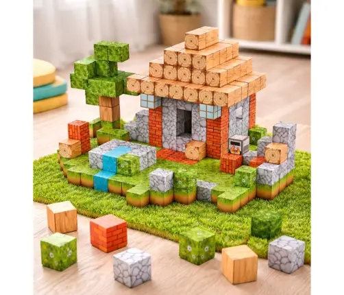 Magnetic Construction Blocks Cubes Square World 3D 312 pcs.