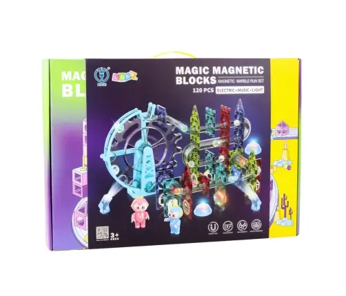 Magnetic Space Blocks Ball Track Luminous People 120 pcs.