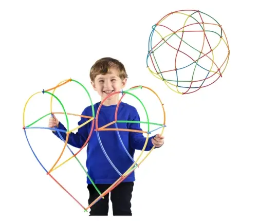 Straws 3D 4D Construction Blocks in a Box, Colorful, 1000 pcs.