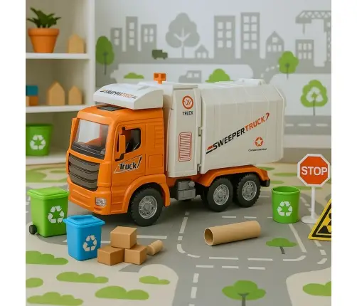 Garbage Truck City Lights Sounds Orange