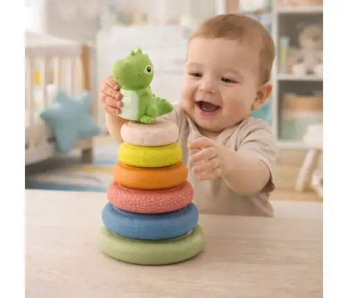 Soft Sensory Pyramid Dinosaur Rubber ECO Colorful