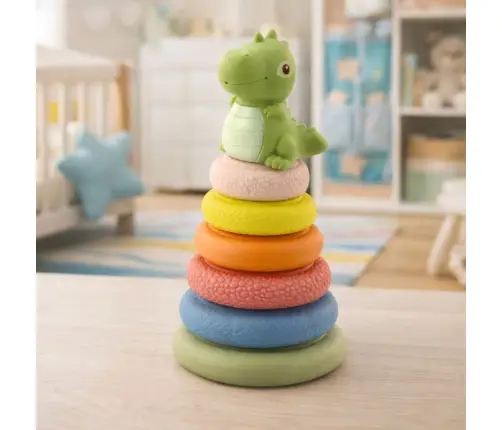 Soft Sensory Pyramid Dinosaur Rubber ECO Colorful