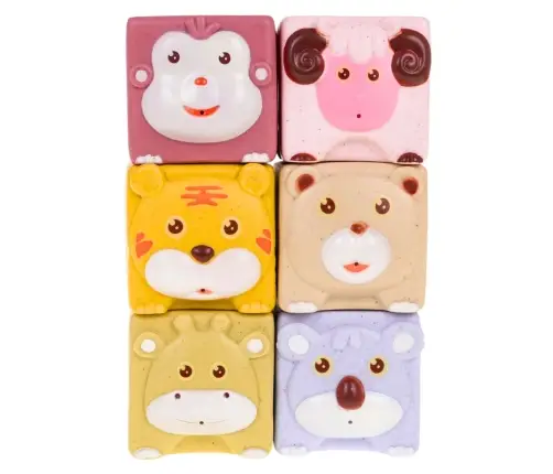 Set of Soft Sensory Educational ECO Blocks Rubber Animals 18 pcs.