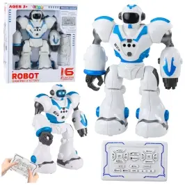 Interactive Remote Controlled Robot RC 16 Functions Lights Sounds Blue