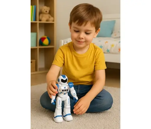 Remote Controlled Educational Robot RC Talking Dancing Lights Sounds Blue