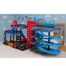 Parking Lot with Cars, 4 Level Track, 8 Metal Vehicles, Stickers