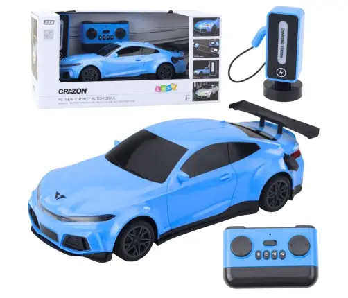 Electric Sports Car Remote Controlled Charging Station Blue