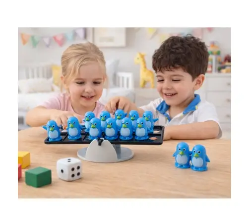 Blue Penguin Balancing Educational Skill Game for Children