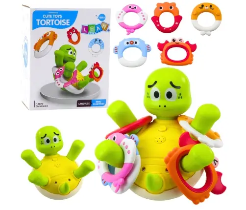 Interactive Turtle Bath Toy with Fountain and Colorful Circles