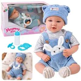 Baby Doll in Blue Bunny Outfit Accessories Sounds 39 cm Baby Doll in Blue Bunny Outfit Accessories Sounds 39 cm