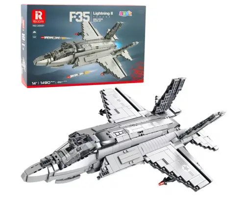 F-35 Lightning II Fighter Plane Construction Bricks Gray 1490 pcs.