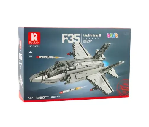 F-35 Lightning II Fighter Plane Construction Bricks Gray 1490 pcs.