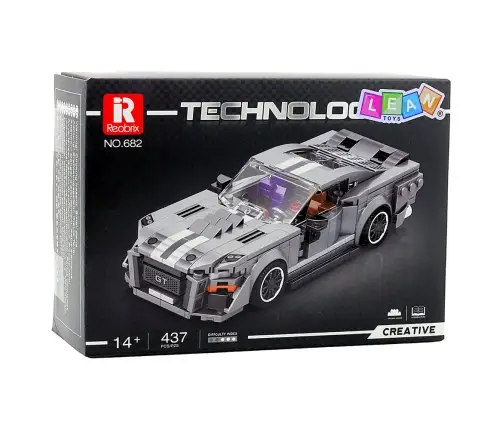 GT500 Car Construction Bricks Set Gray 476 pcs.