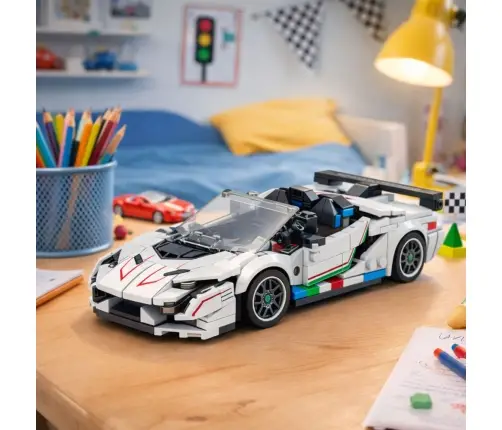 Construction Bricks Sports Car Convertible SVJ White 348 pcs.