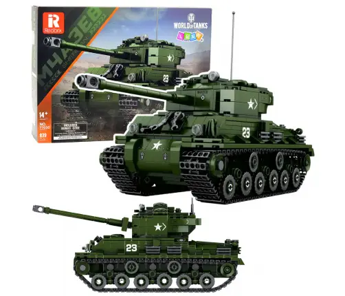 Construction Blocks Military Tank Sherman M4A3E8 Scale 1:30 839 pcs.
