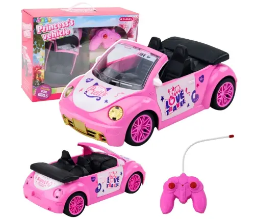 Remote Controlled Car RC Convertible For Dolls Pink