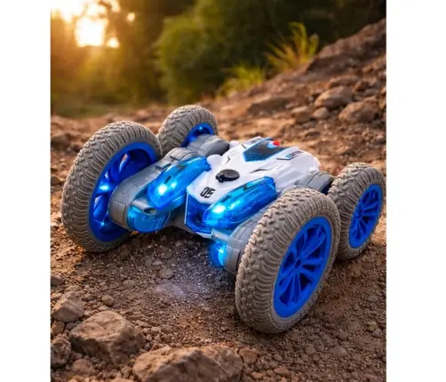 Remote Controlled Stunt Car RC Lights Smoke Drift 360° Blue