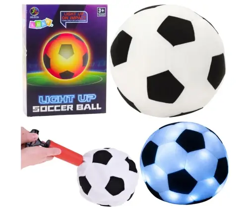 Lightweight Soccer Ball for Throwing and Kicking, Glowing Material, Black and White