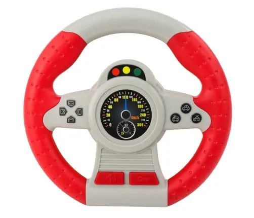 Interactive Steering Wheel Driving Simulator Lights Sounds Red