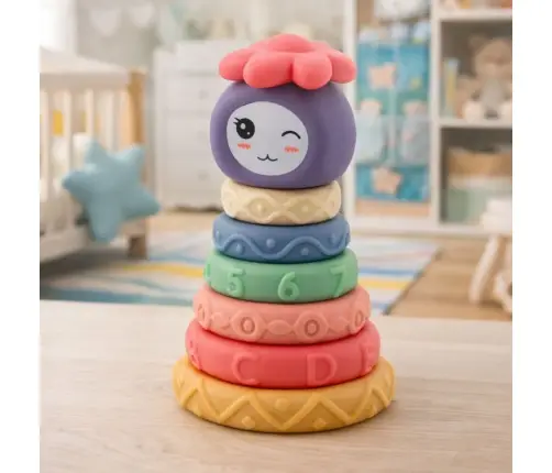 Tower of Soft Blocks Sensory Pyramid Colorful 8 pcs.
