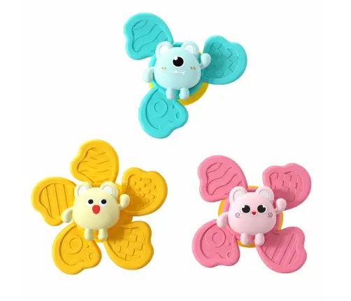 Set of Fidget Spinners Rattles Spinning Suction Cups Colorful 3 pcs.