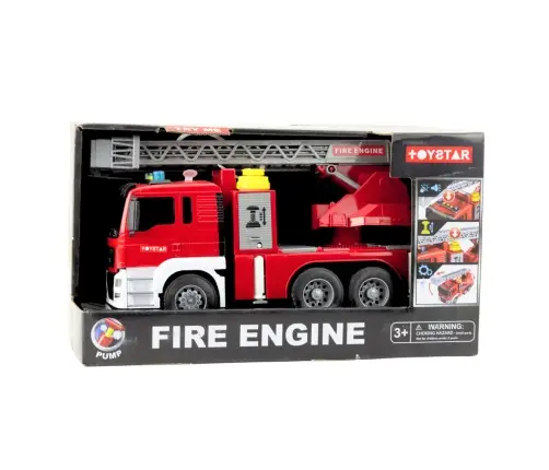 Fire Truck with Boom Fire Department Drive Water Pouring Lights Sounds