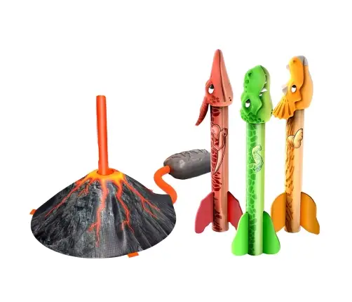 Dinosaur Volcano Launcher Set Foam Rockets Colorful
