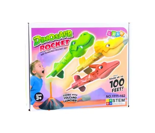 Dinosaur Volcano Launcher Set Foam Rockets Colorful