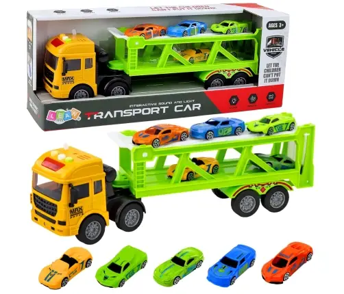 Lora Transport Truck With Cars Lights Sounds Green
