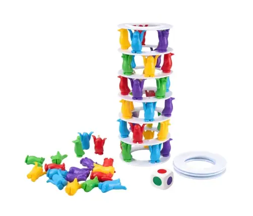 Crazy Penguins on the Tower Family Arcade Game Colorful