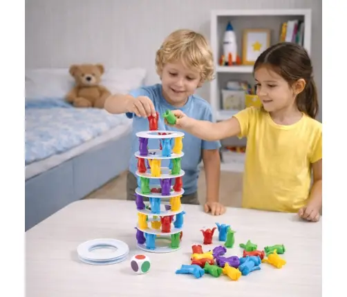 Crazy Penguins on the Tower Family Arcade Game Colorful