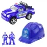 Large Police Car Figures Helmet Set for Children Blue