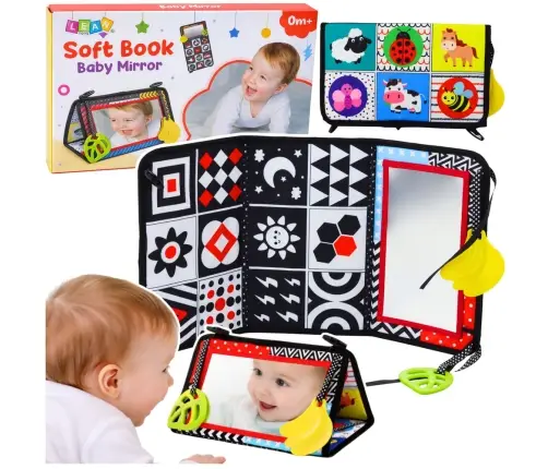 Contrast Sensory Educational Mat with Mirror for Babies