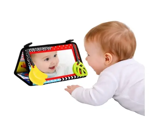 Contrast Sensory Educational Mat with Mirror for Babies