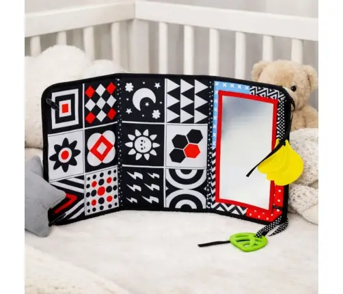 Contrast Sensory Educational Mat with Mirror for Babies