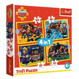 Puzzle – 4-in-1 (35, 48, 54, 70) – Fireman on Duty – Fireman Sam – Trefl 34348 Puzzle – 4-in-1 (35, 48, 54, 70) – Fireman on Duty – Fireman Sam – Trefl 34348