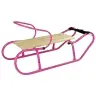 Metal Sled with Backrest Strap Pink