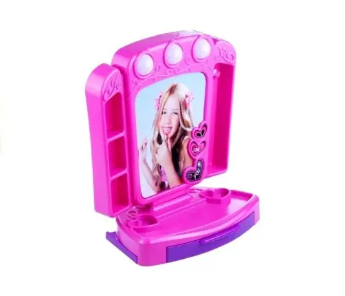 Dressing table with accesories and lights Pink