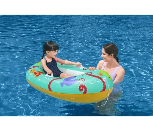 Inflatable Dinghy For Children 119 cm x 79 cm Orange Bestway 34009