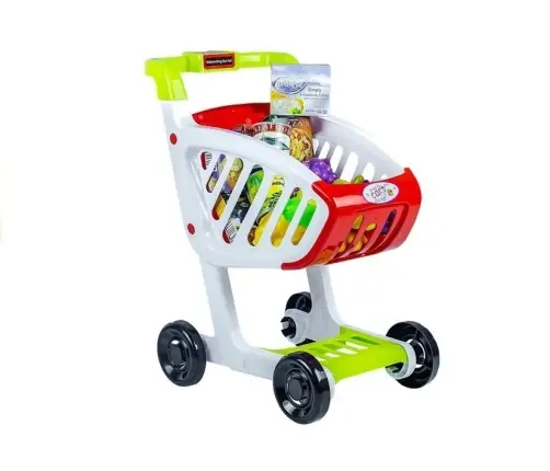 Shop Trolley + 25 Toy Food Shop Trolley + 25 Toy Food