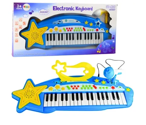 Big Keyboard with MP3 37 Keys with Microphone Blue Big Keyboard with MP3 37 Keys with Microphone Blue