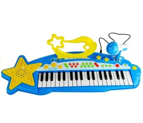 Big Keyboard with MP3 37 Keys with Microphone Blue Big Keyboard with MP3 37 Keys with Microphone Blue