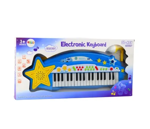 Big Keyboard with MP3 37 Keys with Microphone Blue Big Keyboard with MP3 37 Keys with Microphone Blue