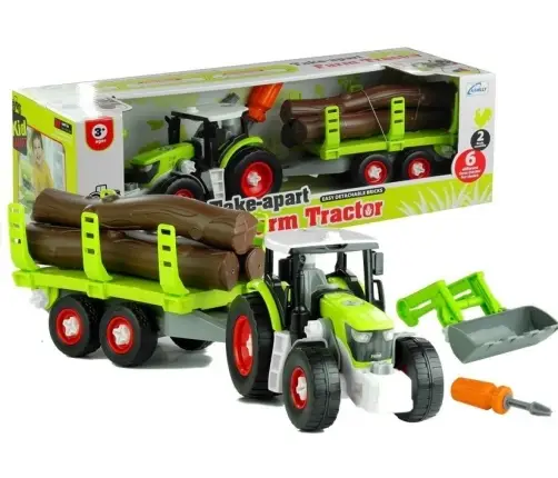 Assembly Tractor with Trailer for Wood Transport Screwdriver