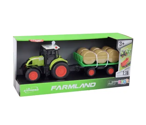 Tractor With Trailer With Hay Sound & Light Effects 37,5 cm