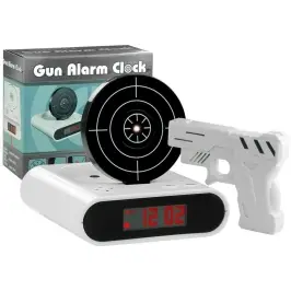 Gun Alarm Clock with Laser Pistol White Gun Alarm Clock with Laser Pistol White